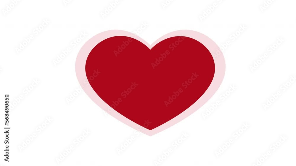 Heartbeat animation. Pulsation of the heart on a red background Heartbeat animation. Pulsation of the heart on a red background