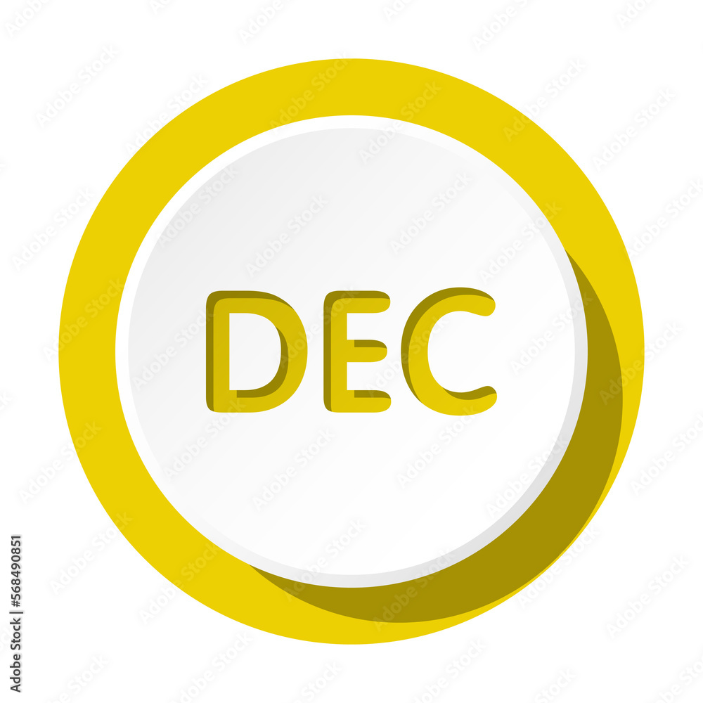 Bullet with December month. Bullet with December month.