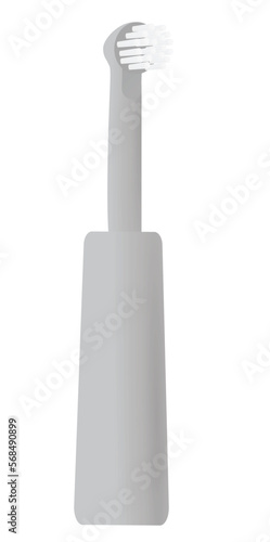 Grey electric toothbrush. vector illustration