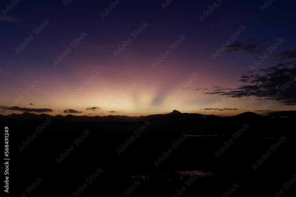 Sunset landscape with beautiful colors