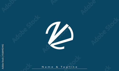Alphabet letters Initials Monogram logo ZN , NZ