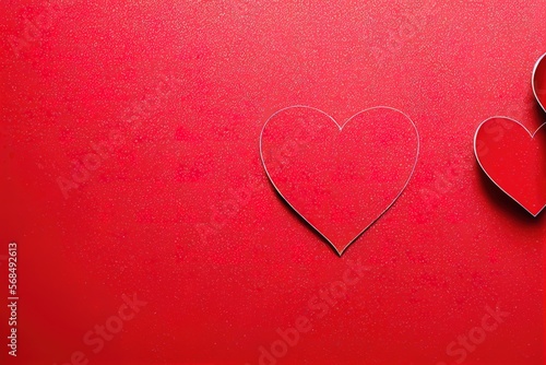 Valentines day card with red hearts love