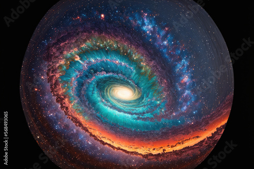 The Milky Way captured from the Southern Hemisphere, with details of its colorful core, outstandingly bright. Generative AI