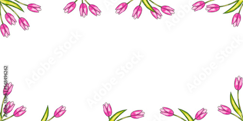 Hand draw frame of flowers