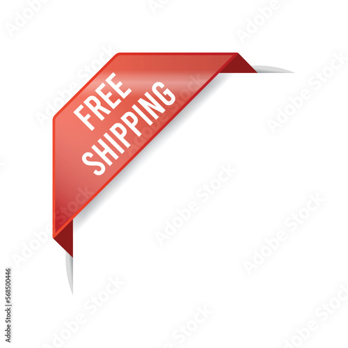 Free Download Free Shipping Advertisement Corner Banner Vector Template - GFXLoad