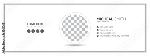 Modern and minimalist email signature or  email footer template.