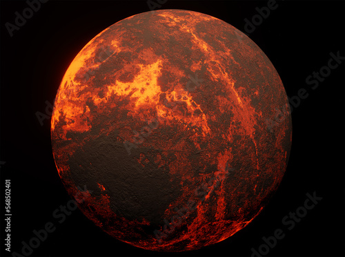 Fototapeta Naklejka Na Ścianę i Meble -  Planet, lava, space, 3d illustration, 3d rendering