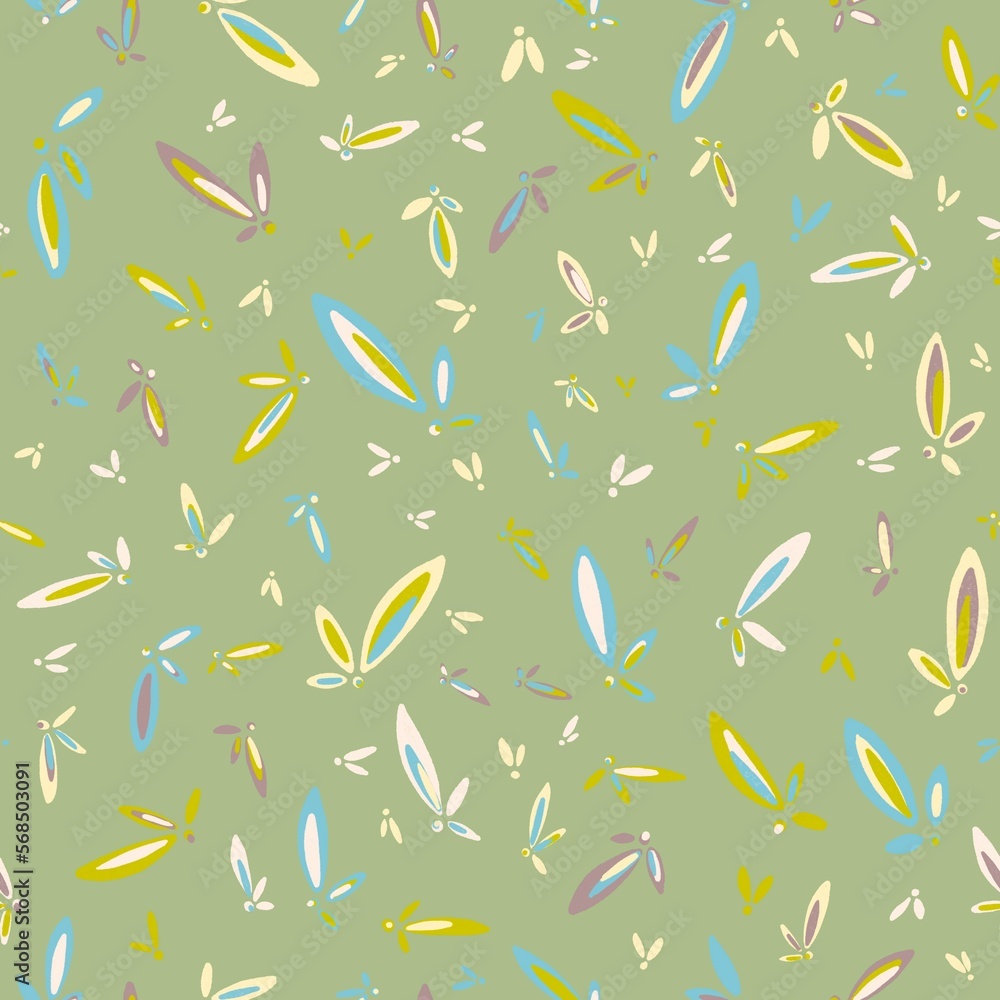 Fototapeta premium seamless pattern with decorative leaves