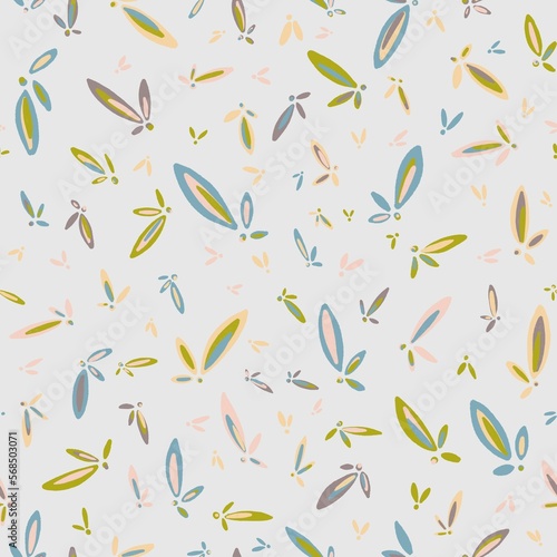 seamless pattern with flowers on beige 