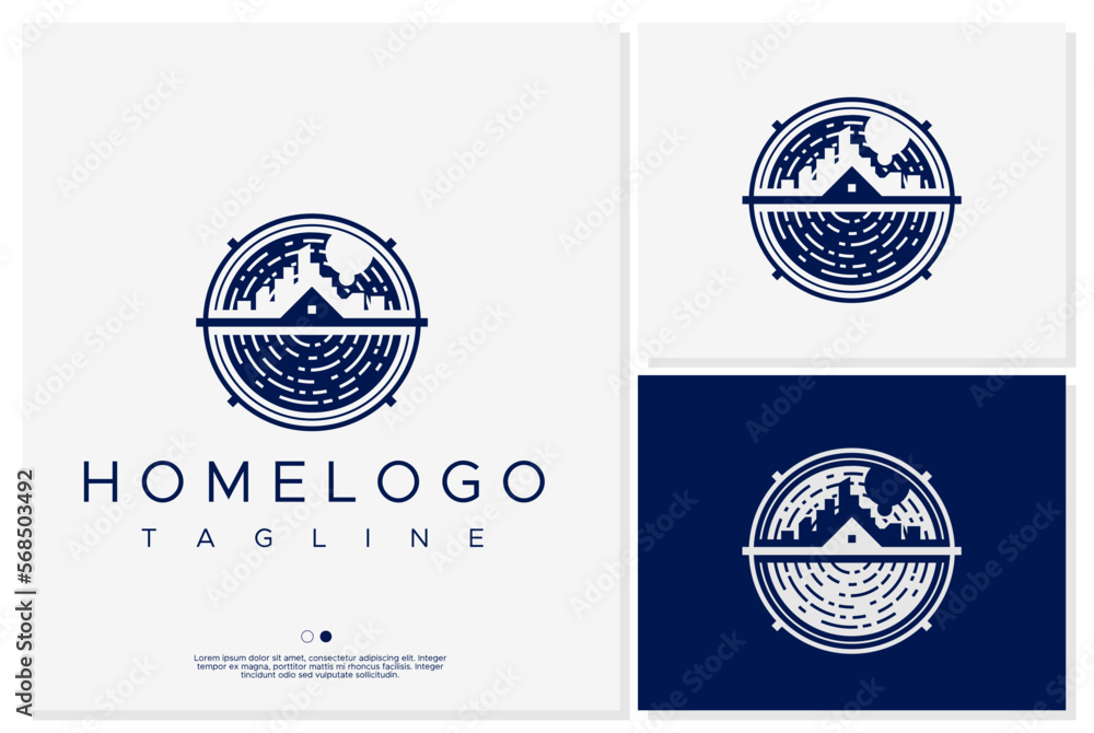 Modern circle house logo graphic vector Modern circle house logo graphic vector