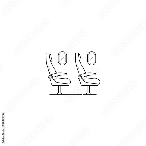 Airplane seats icon isolated vector graphics