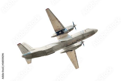 Obraz na płótnie Airplane plane flight propeller jet in PNG isolated on transparent background w salonie