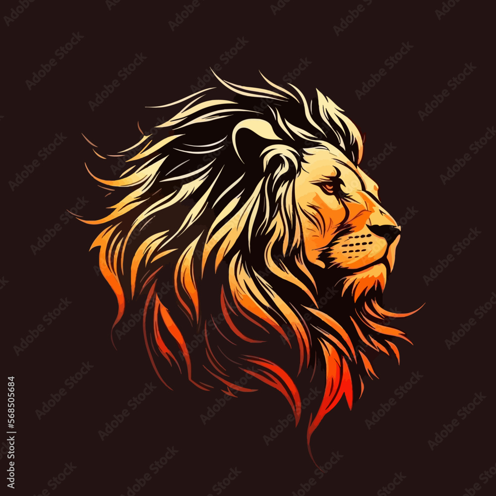 Lion Head Lion Logo Symbol - Gaming Logo Elegant Element for Brand - Abstract Symbols 