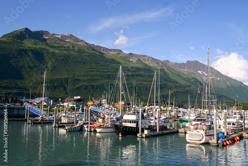 The Valdez, Alaska, Harbor with Fishing Boats Dock at the Docks photo