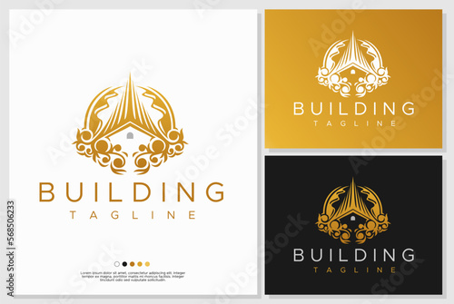 Luxury property building logo design template