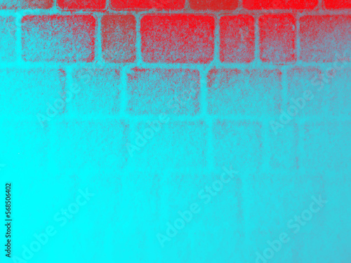 Aqua and red vector grunge background of paving slabs covered with snow. UHD 4K wallpaper. For screen, desktop, site design, overlay, stencil, banner, stylization, design and polygraph. Good texture