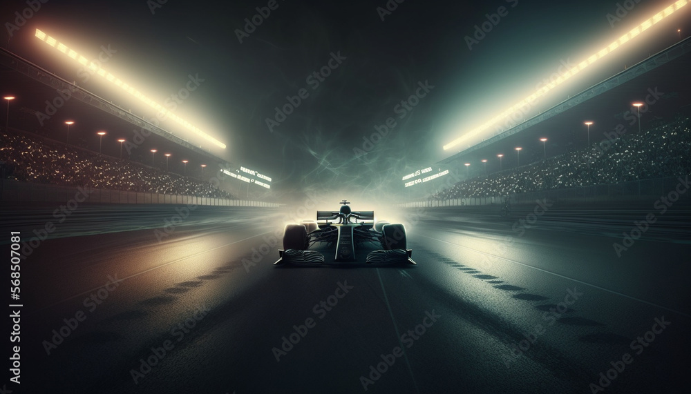 Formula 1 Start Finish, Generative AI, Illustration Stock Illustration