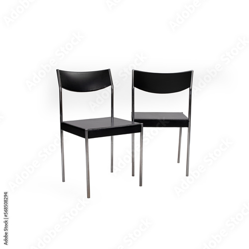 Two black chair isolated on white