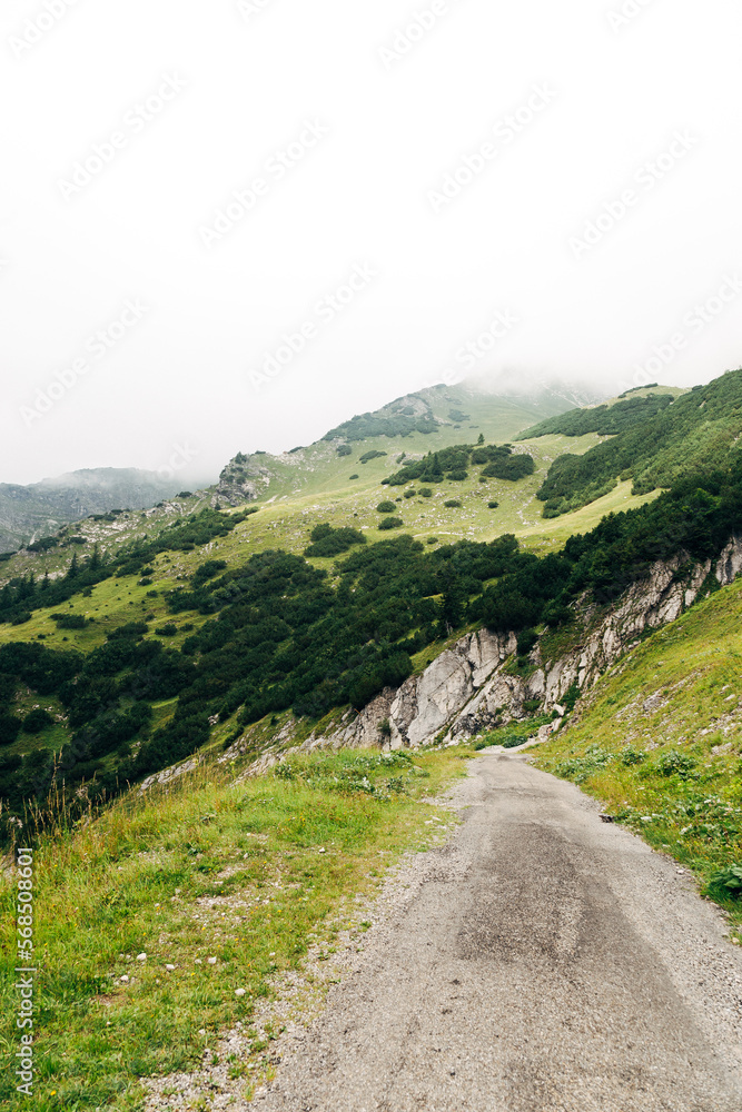 Fototapeta premium Aerial view of mountain range