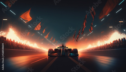 Formula 1 Start Finish, Generative AI, Illustration