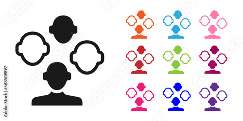 Black Schizophrenia icon isolated on white background. Set icons colorful. Vector