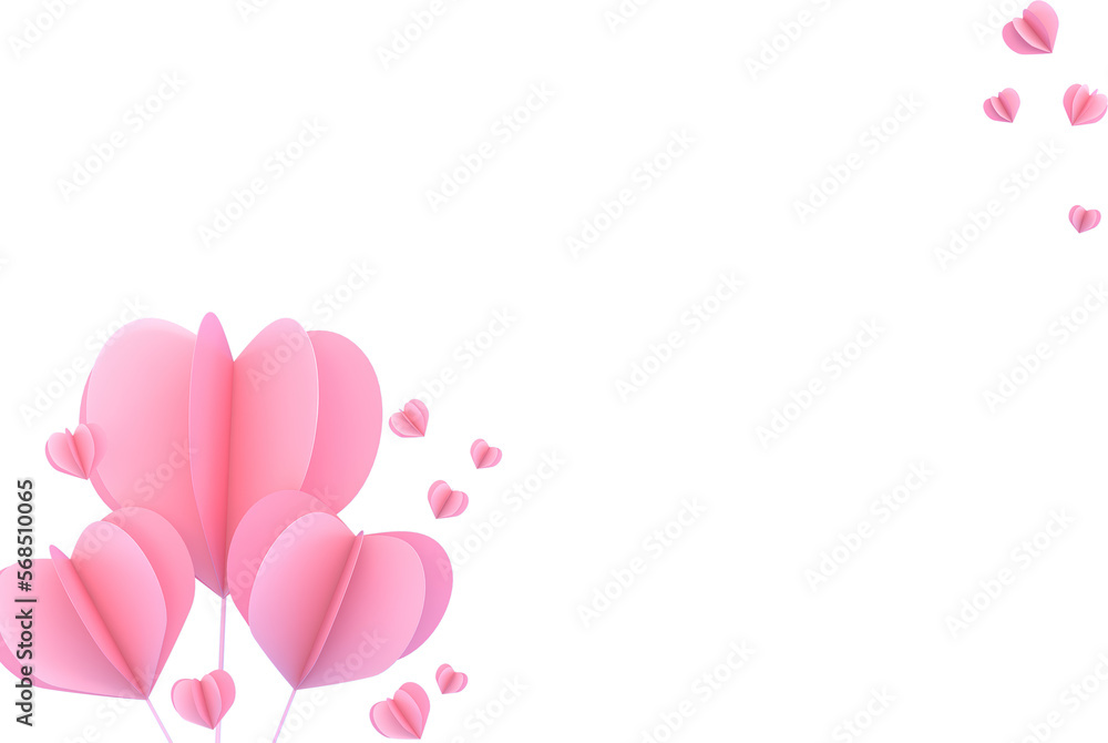 access element for Valentine's Day and Mother's Day greeting card, 3D rendering of celebrations on special days.