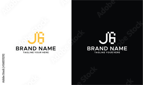 letter JG Logo Design Vector Template. Initial Linked Letter Design JG Vector Illustration on a black and white background.