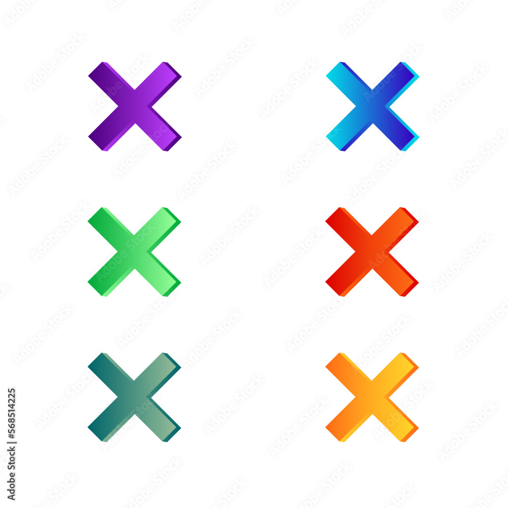 Fototapeta premium Cancel set icon 3d