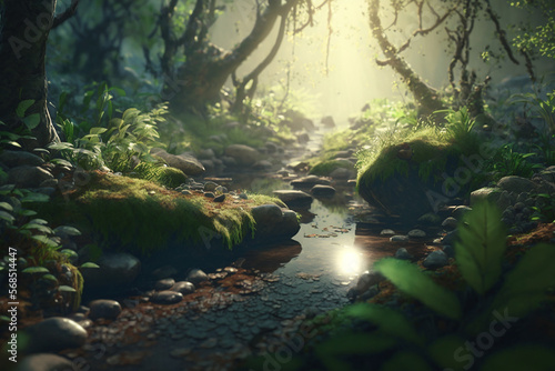 sunlight  fairy forest  octane render  ultrarealistic  dramatic  cinematic 