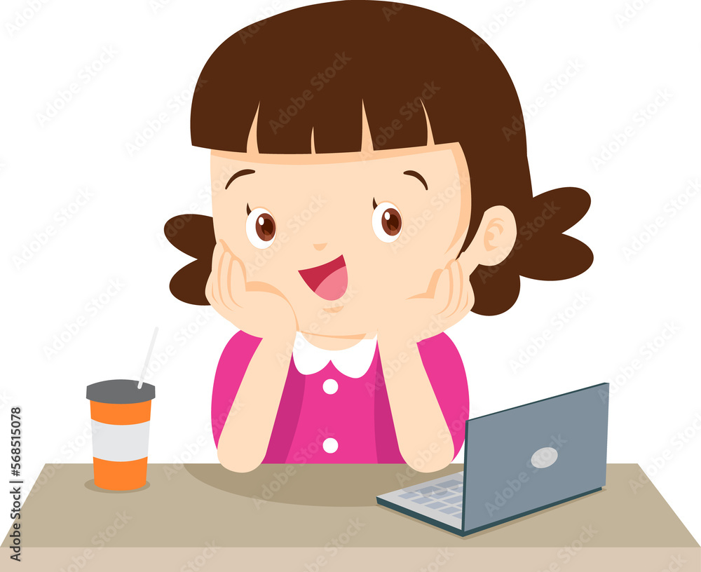 children thinking sitting and rest her chin in hands children thinking sitting and rest her chin in hands