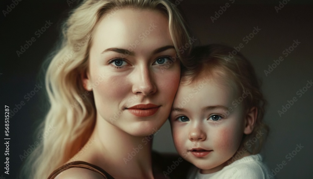 Happy Mother holding a child Mothers day generative ai Happy Mother holding a child Mothers day generative ai