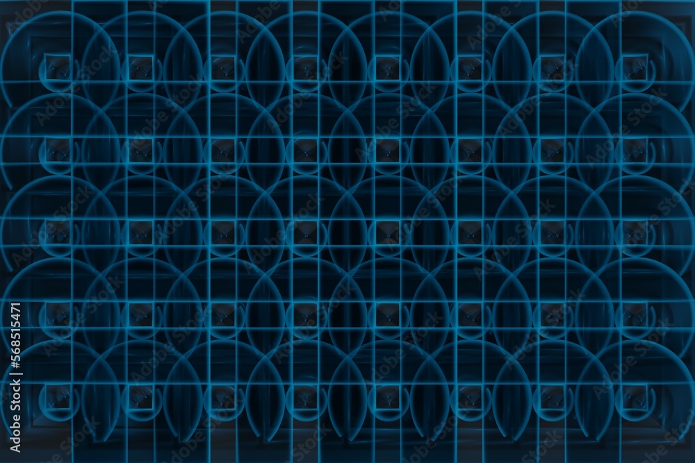 fabric and tile pattern in black and blue colors consisting of circles and squares fabric and tile pattern in black and blue colors consisting of circles and squares