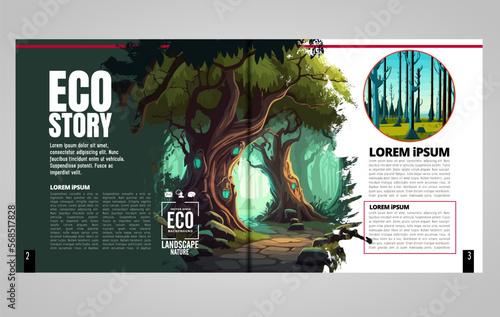 Printing ecology magazine, brochure layout easy to editable
