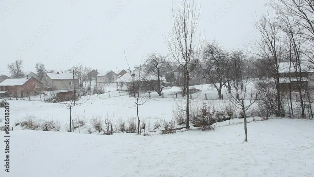 Winter in the Ukrainian village. February snowfall. Winter in the Ukrainian village. February snowfall.