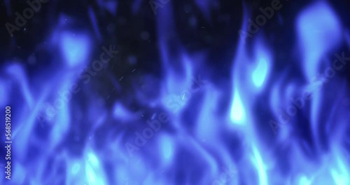 Beautiful Fire Blue Flame 4K
