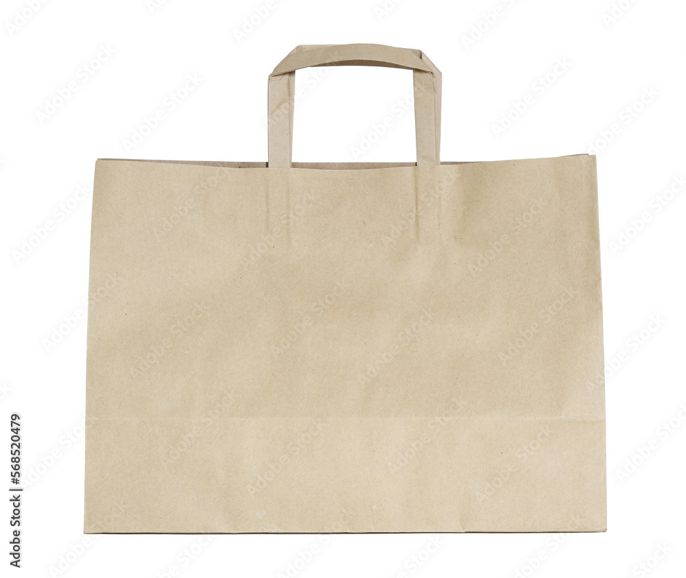 Brown paper bag isolated with clipping path for mockup Brown paper bag isolated with clipping path for mockup