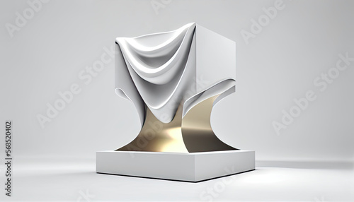 3D display podium white background