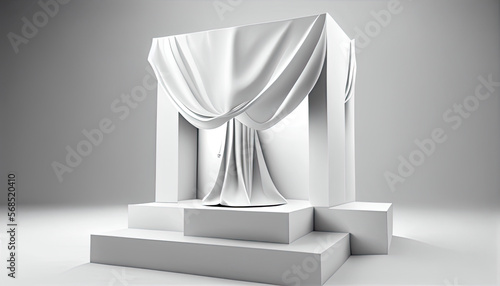 3D display podium white background