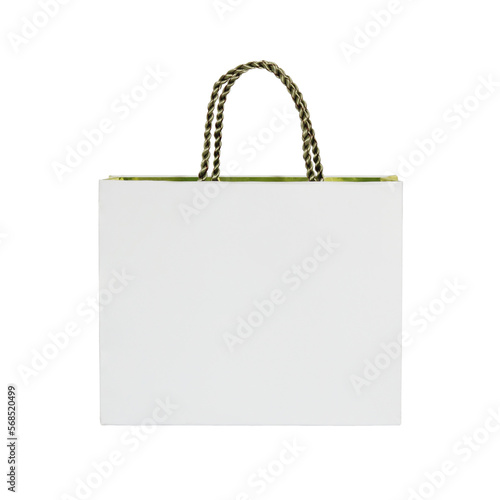 white paper bag isolated with clipping path for mockup 