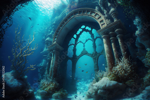 Sunken civilization city Atlantis - KI © Sven Bachstroem