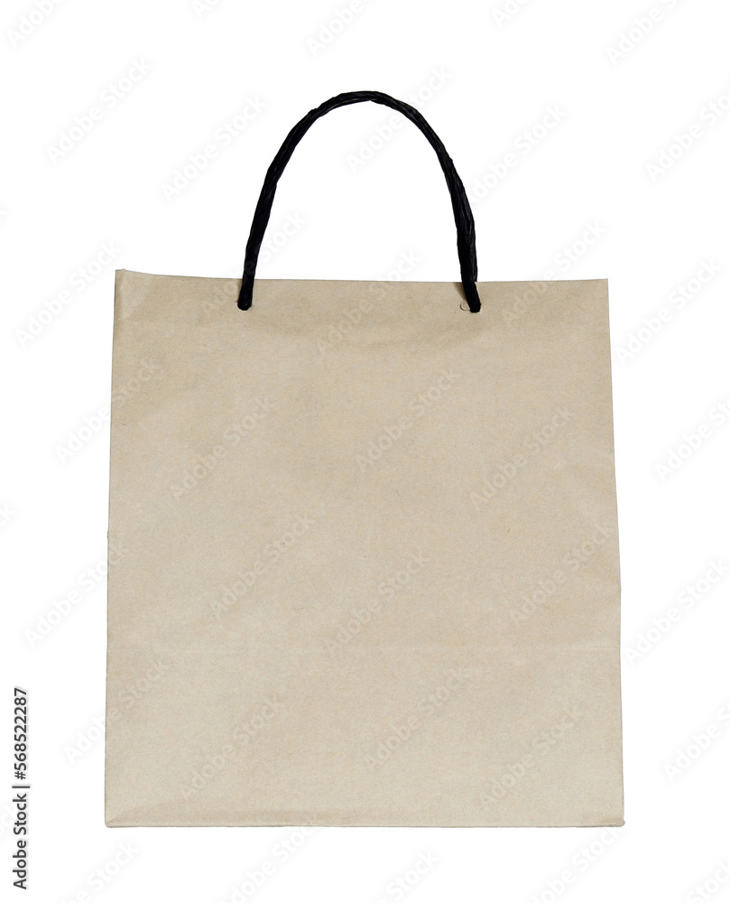 Brown paper bag isolated with clipping path for mockup Brown paper bag isolated with clipping path for mockup