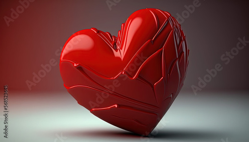 Love is in the Air  Heartwarming Valentine s Day 3D Heart   Generative AI