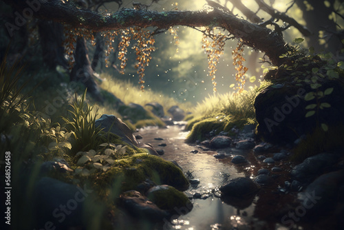 sunlight  fairy forest  octane render  ultrarealistic  dramatic  cinematic