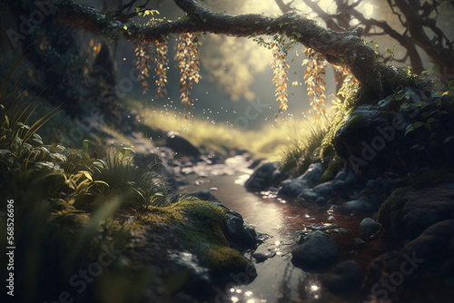 sunlight  fairy forest  octane render  ultrarealistic  dramatic  cinematic