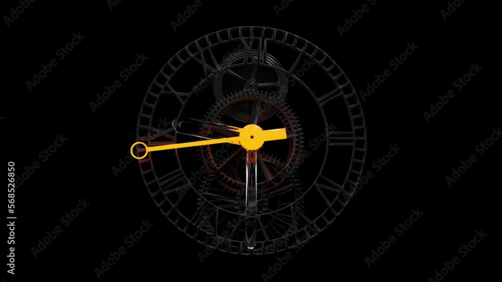 Clock Gears 3D Animation With Alpha Video Clock Gears 3D Animation With Alpha Video