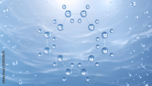 cyclen molecular structure, 3d model molecule, c8h20n4, structural chemical formula view from a microscope