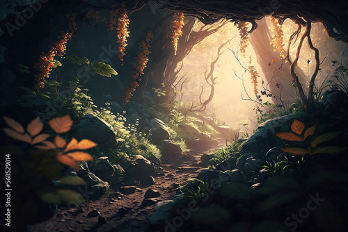 sunlight  fairy forest  octane render  ultrarealistic  dramatic  cinematic