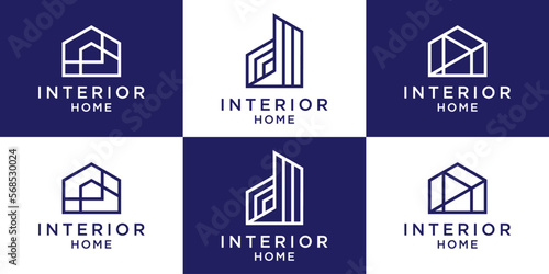 set logo design inspiration vector interior home,building,house illustration