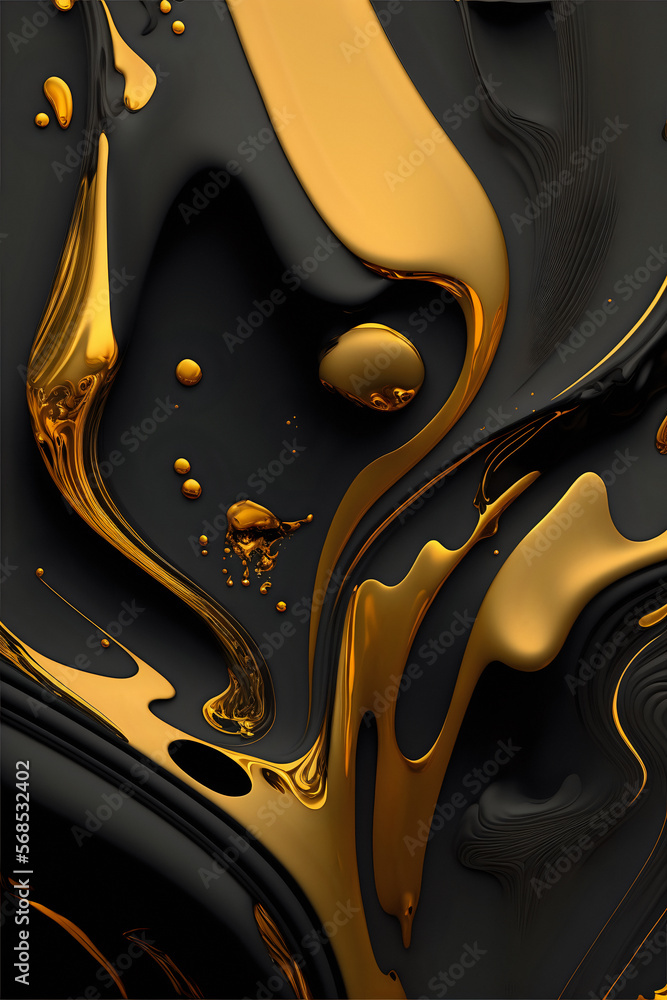 Abstract Gold Matte Black Pattern Background generative AI