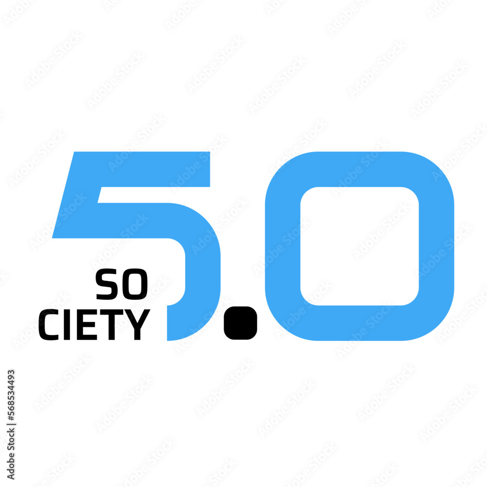 Society 5.0 design. Human-centered association. Sustainable, inclusive system.Isolated vector illustrations Society 5.0 design. Human-centered association. Sustainable, inclusive system.Isolated vector illustrations